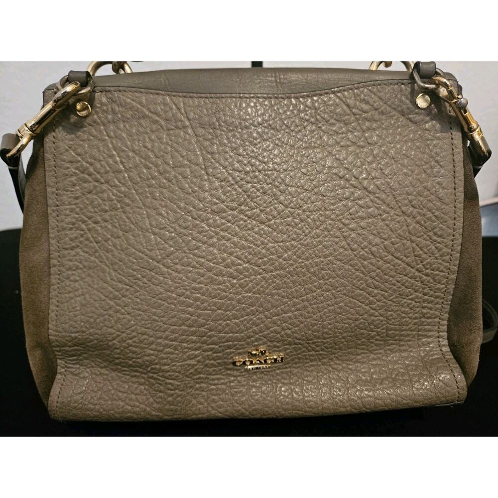 COACH Faye F22348 Taupe Mixed Leather Suede Handbag 10x8x4 *read - Picture 10 of 16